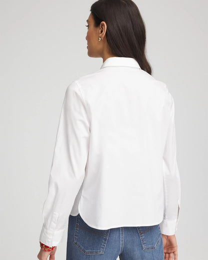 Chico's Top Pick - Crystal Heart Poplin Shirt Alabaster
