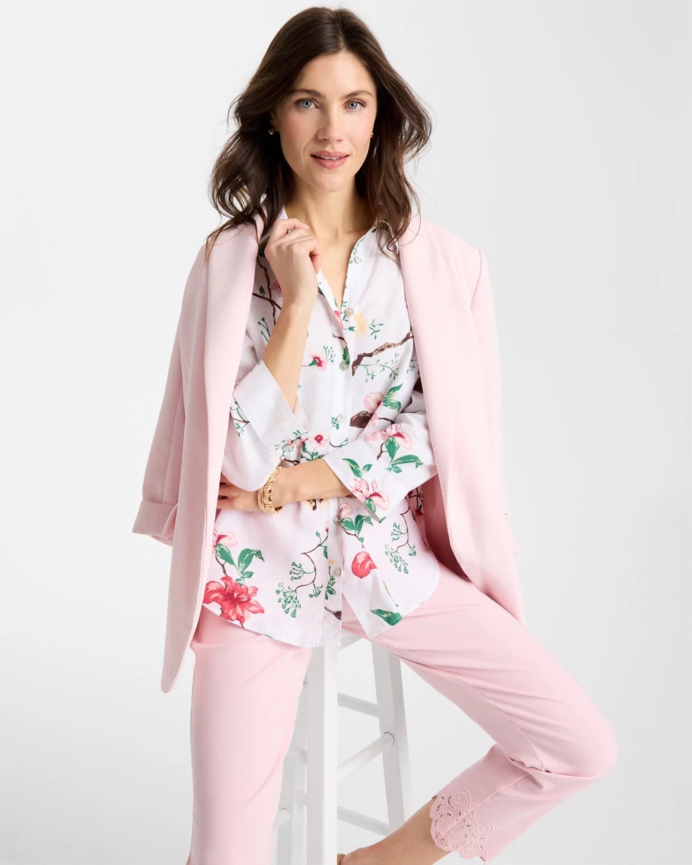 Chico's Smart Buy - No Iron™ Kyoto Bloom Linen Shirt Hot Honeysuckle