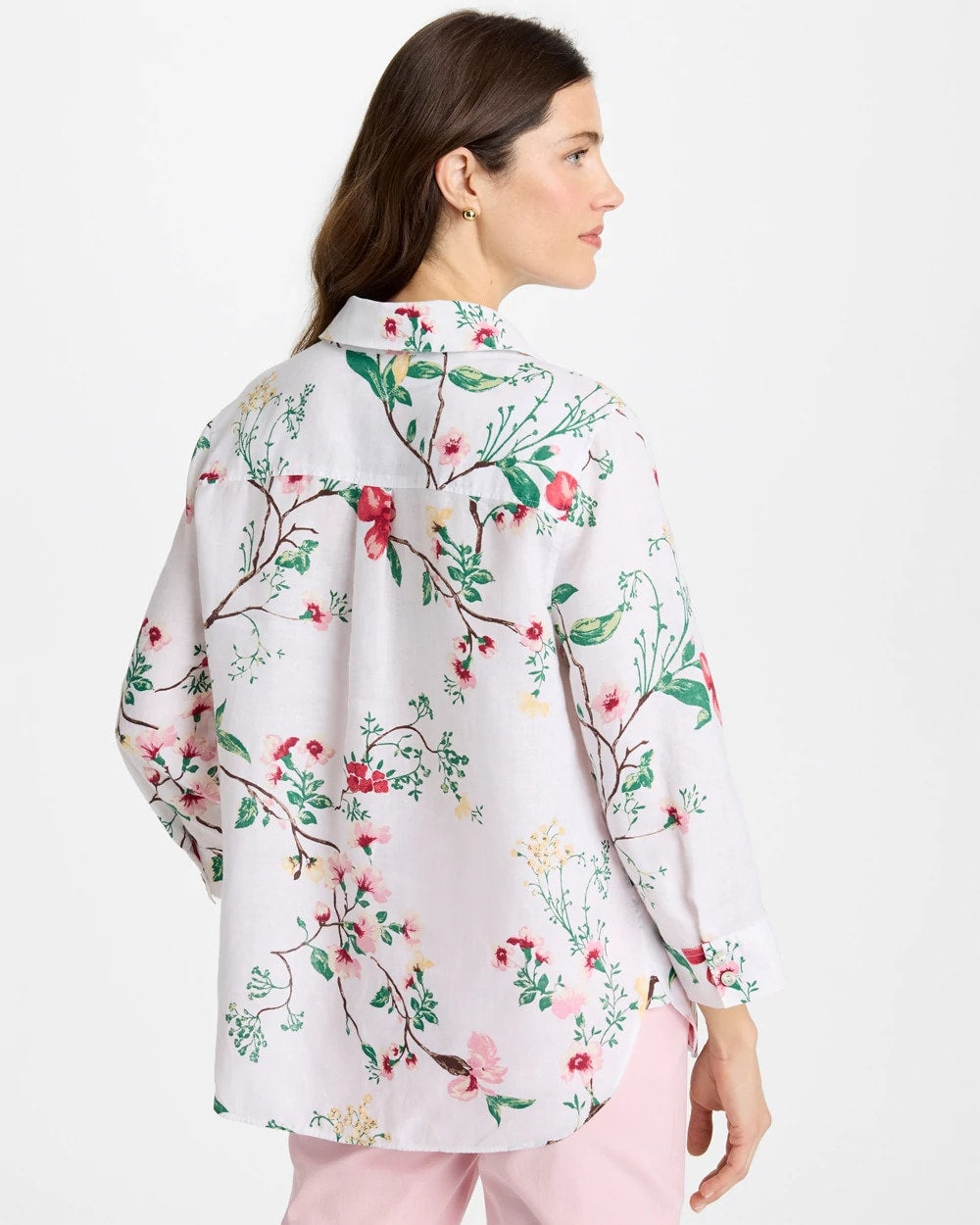 Chico's Smart Buy - No Iron™ Kyoto Bloom Linen Shirt Hot Honeysuckle