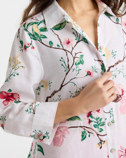 Chico's Smart Buy - No Iron™ Kyoto Bloom Linen Shirt Hot Honeysuckle