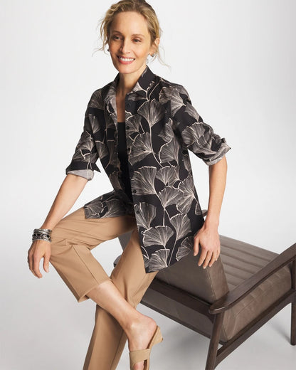 Chico's Value - No Iron™ Stretch Ginkgo Glory Shirt Black