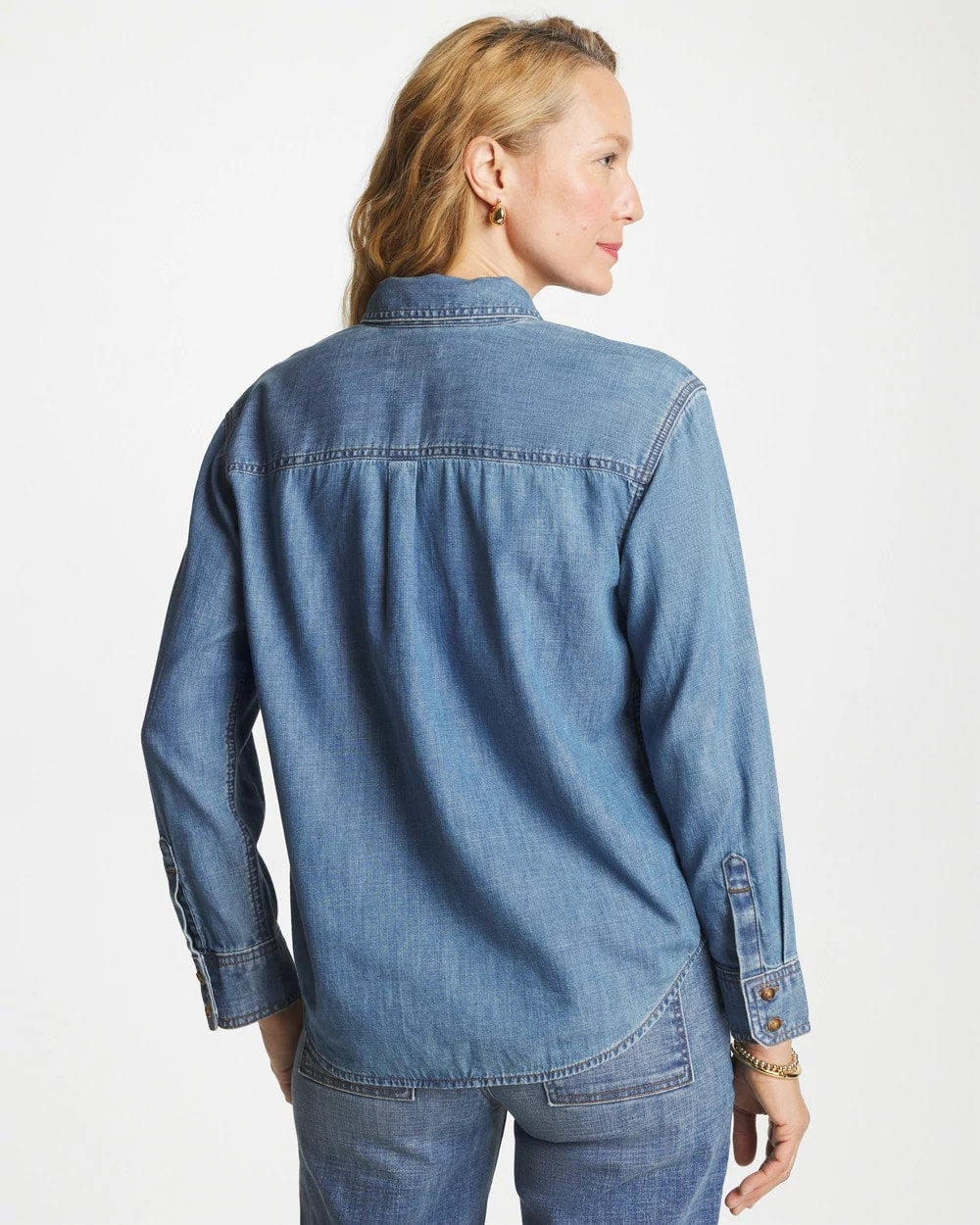 Chico's Latest - Classic Collared Tencel Shirt Allegro Indigo
