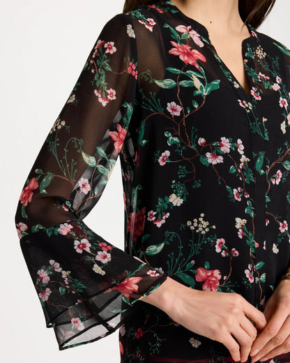 Chico's Best Price - Georgette Ruffled Cuff Blouse Black