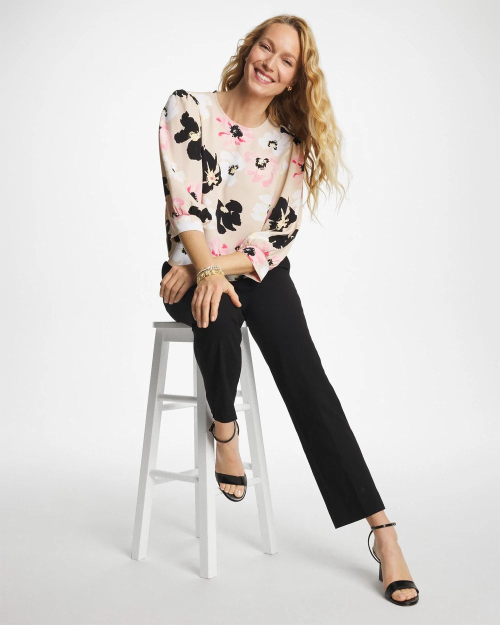 Chico's New - Satin Blossom Burst Top Sweet Blossom