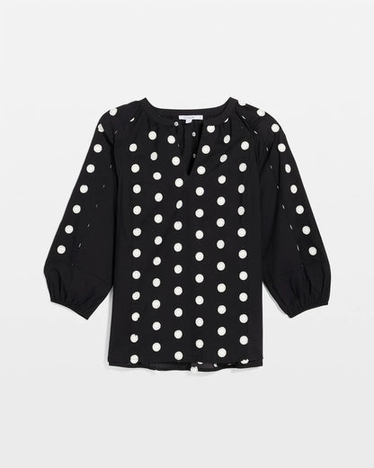 Chico's Deals - Textured Polka Dot Blouse Black