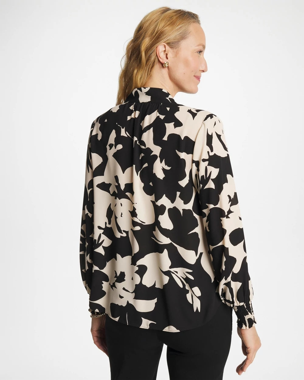 Chico's Sale - Crepe Mockneck Blouse Black