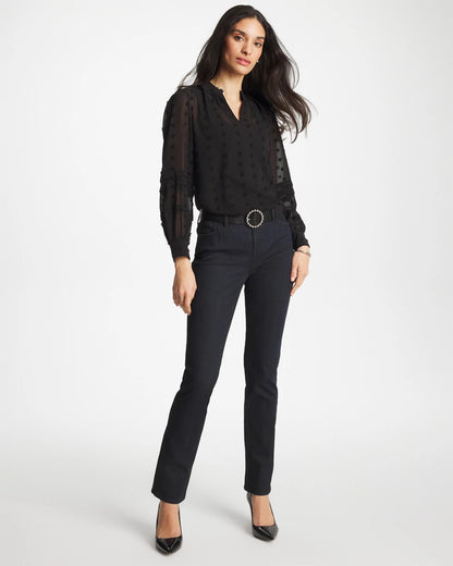 Chico's Essential - 3D Dot Jacquard Chiffon Blouse Black