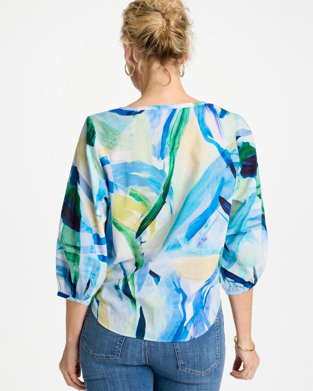 Chico's Great Value - Printed Tie-Front Top Amparo Blue