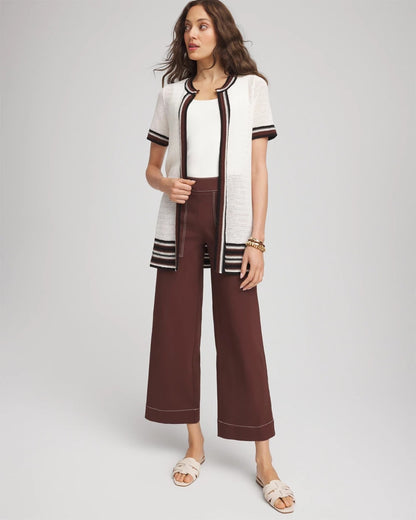 Chico's Hot Sale - Pointelle High-Style Short-Sleeve Cardigan Ecru