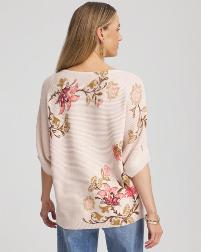 Chico's Special Offer - Ribbed Combed Cotton Sweater Multi