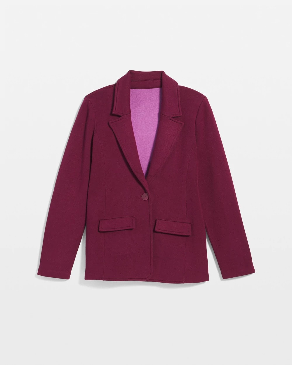 Chico's Hot Sale - Single-Breasted Sweater Blazer Deep Chianti