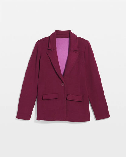 Chico's Hot Sale - Single-Breasted Sweater Blazer Deep Chianti