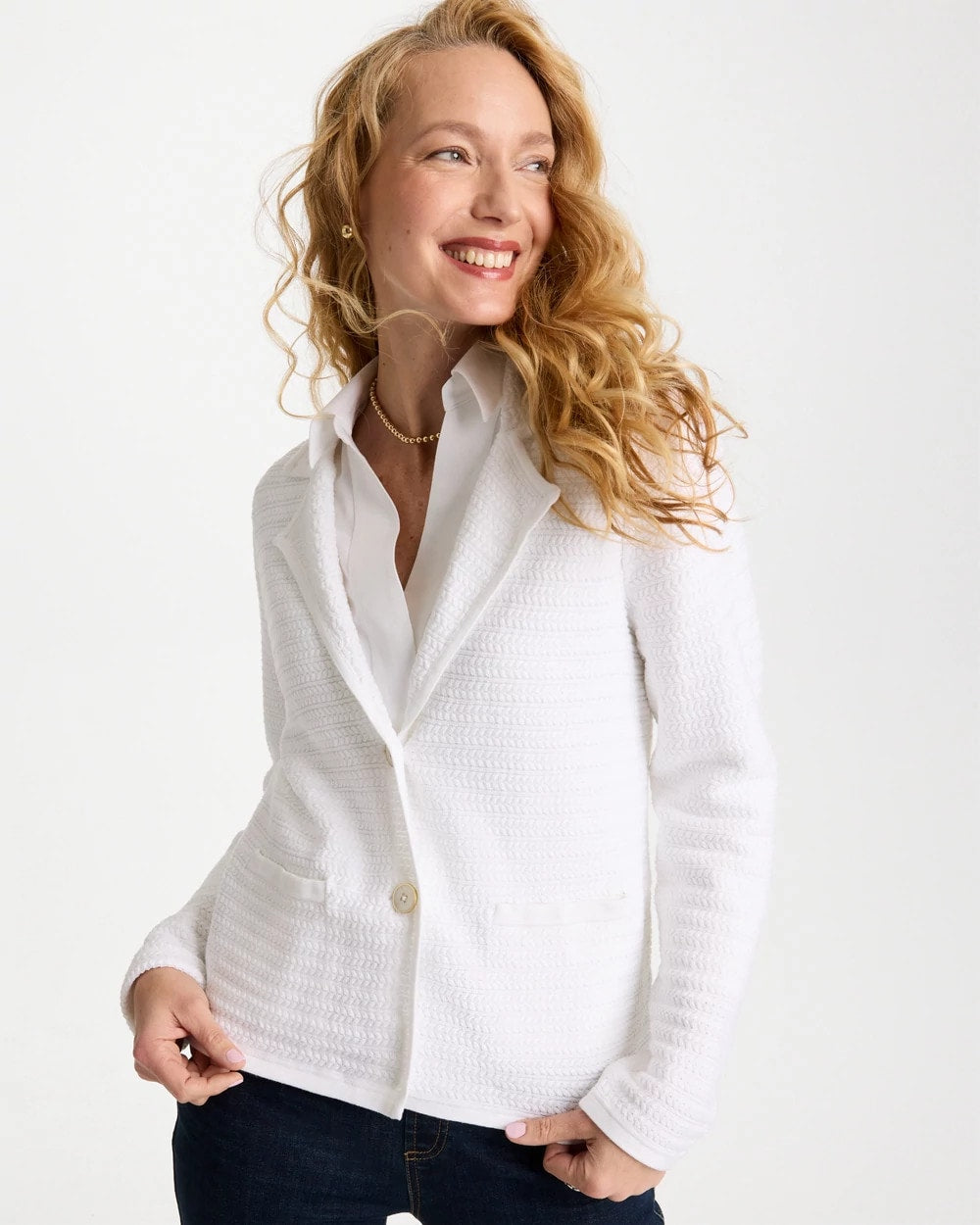 Chico's Trusted - Textured Stitch Detail Cardigan Alabaster