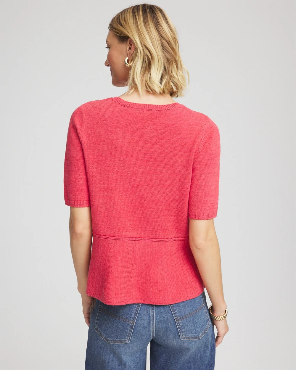 Chico's Quality - Pullover Peplum Sweater Folkloric Red