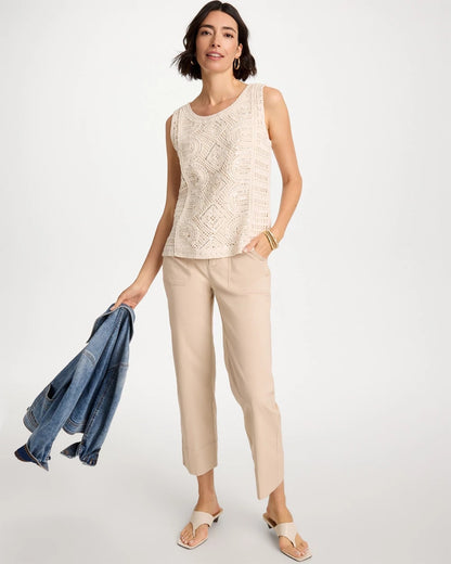 Chico's Exclusive - Crochet Sequin Tank Neutral