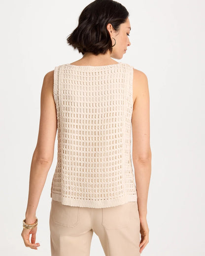 Chico's Exclusive - Crochet Sequin Tank Neutral