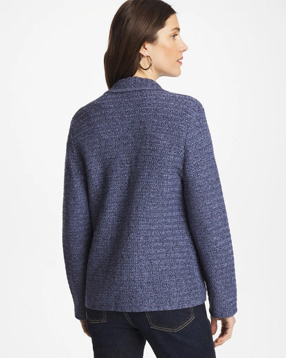 Chico's Customer Favorite - Denim Inspired Textured Cardigan Medium Denim
