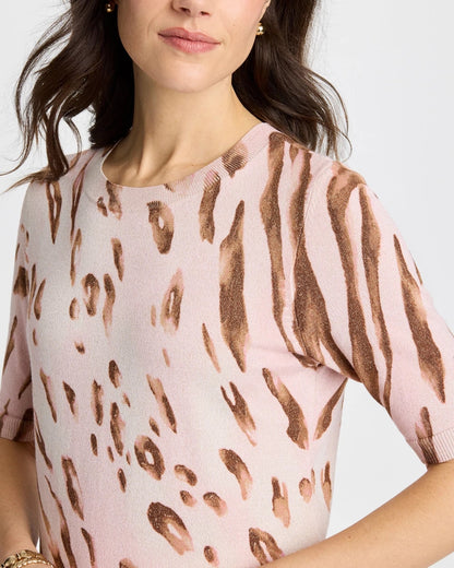 Chico's Deals - Ella Crewneck Metallic Pullover Sweater Sweet Blossom