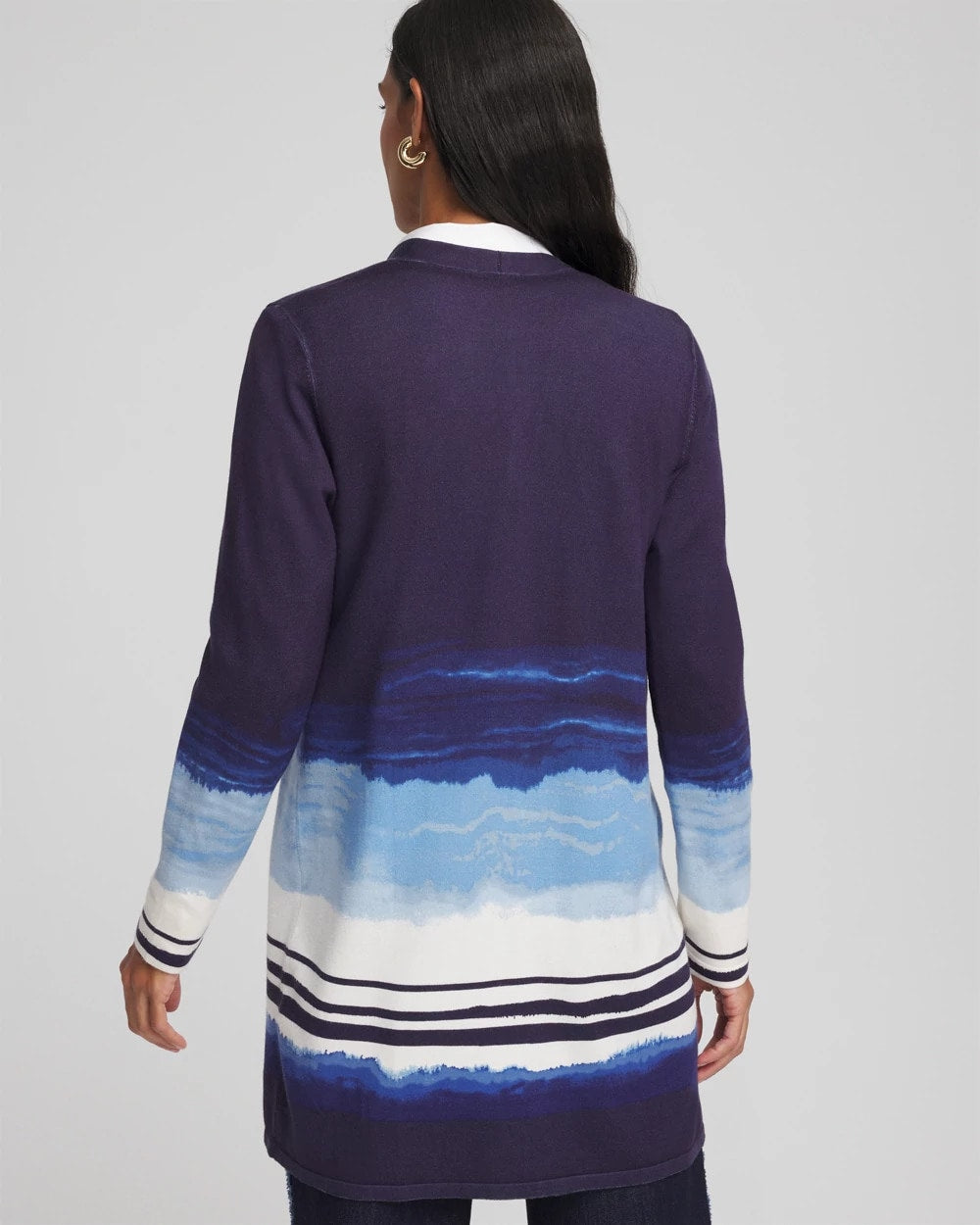 Chico's Smart Buy - Stripe Ombre Duster Cardigan Passport Blue