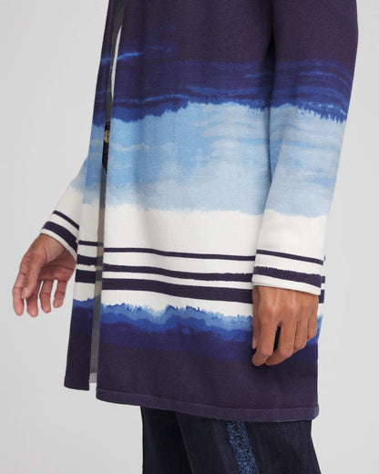 Chico's Smart Buy - Stripe Ombre Duster Cardigan Passport Blue