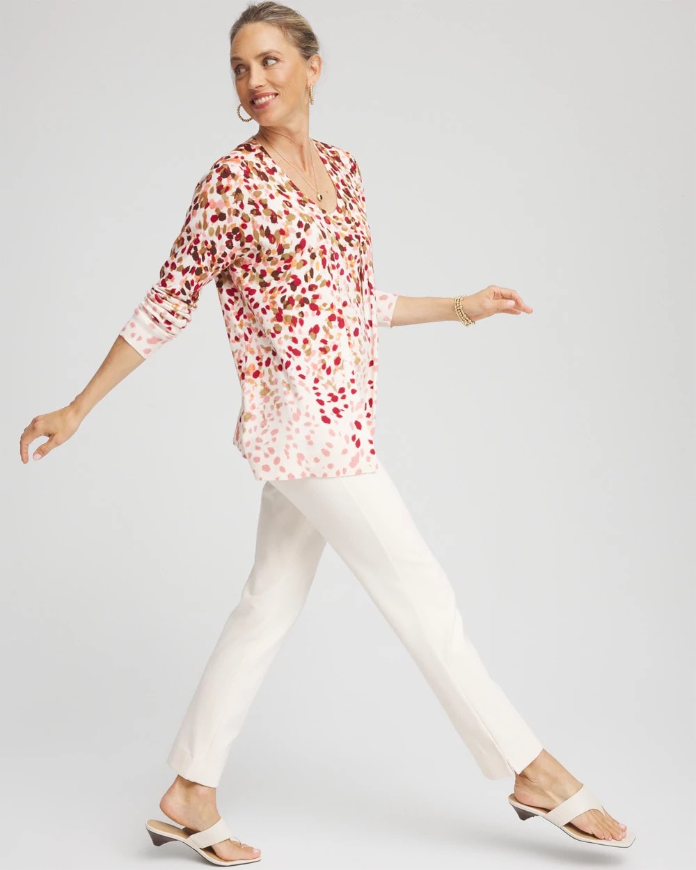 Chico's Everyday - Ombré Printed V-Neck Cardigan Multi