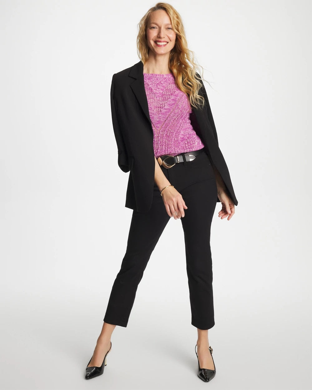 Chico's Essential - Relaxed Dolman Pullover Sweater Violet Shadow
