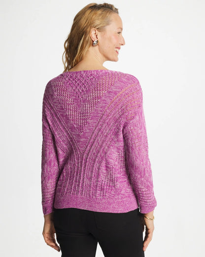 Chico's Essential - Relaxed Dolman Pullover Sweater Violet Shadow