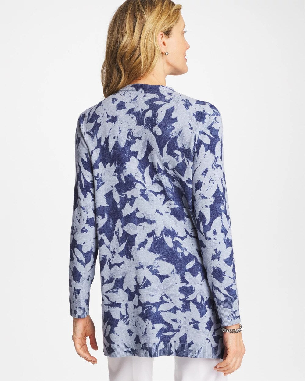 Chico's Premium - Ella Floral Cardigan Blue
