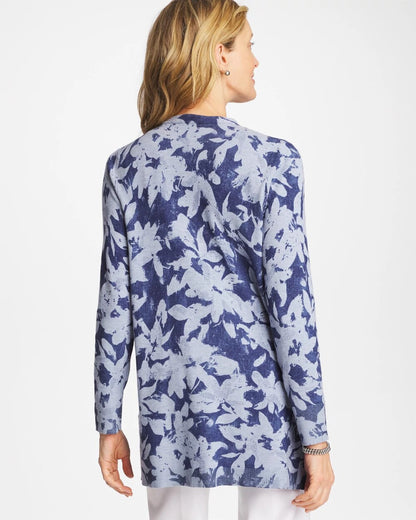 Chico's Premium - Ella Floral Cardigan Blue