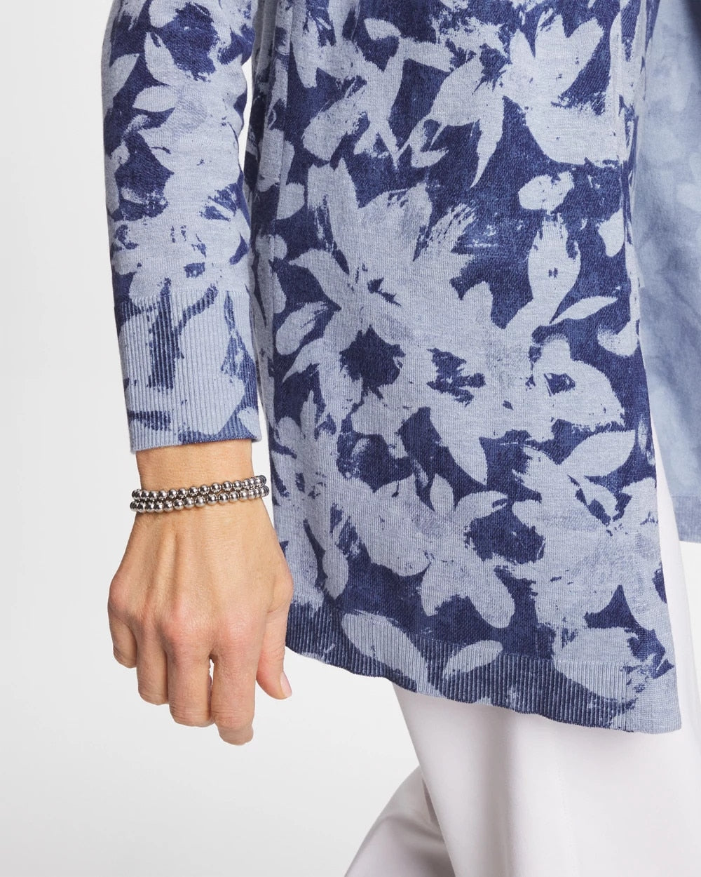 Chico's Premium - Ella Floral Cardigan Blue