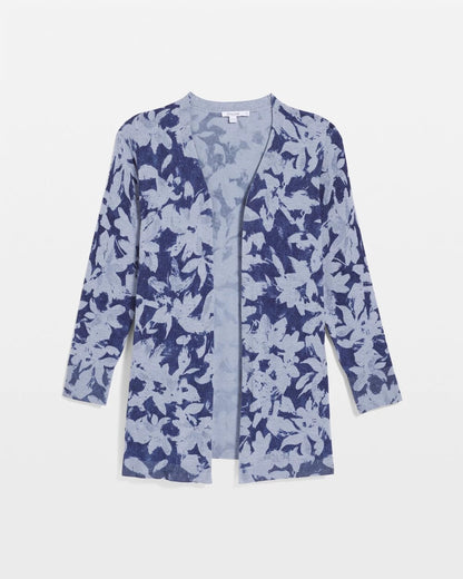 Chico's Premium - Ella Floral Cardigan Blue