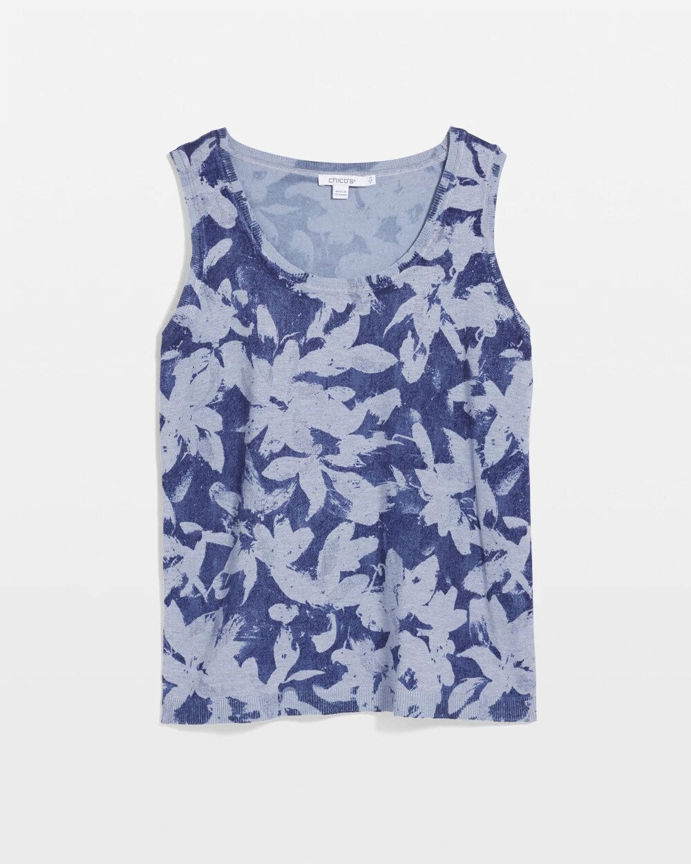 Chico's Everyday - Ella Floral Scoopneck Tank Blue