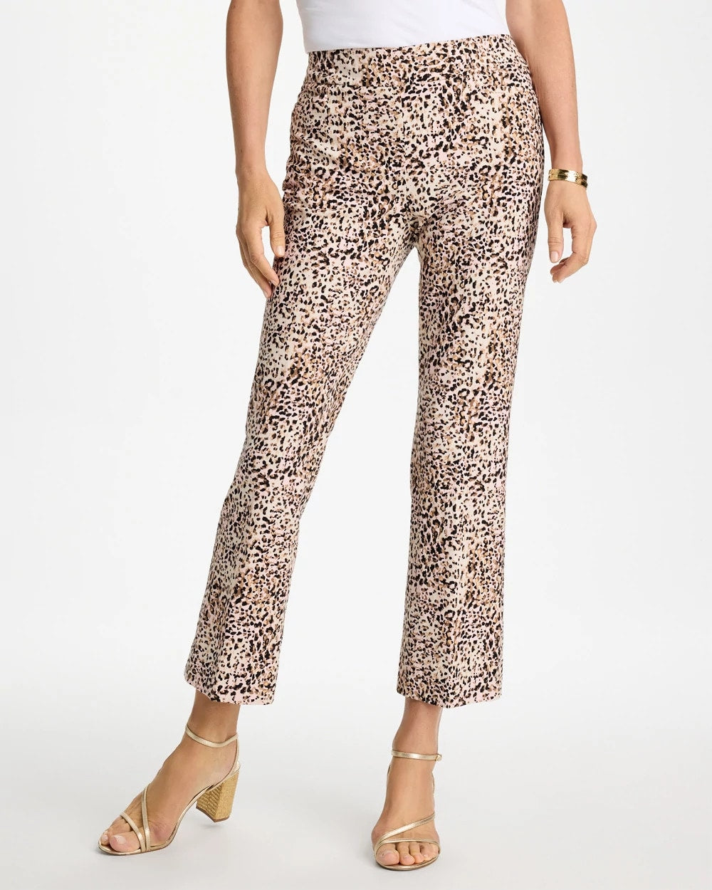 Chico's Essential - Brigitte™ Animal Print Crop Flare Pants Pale Sand