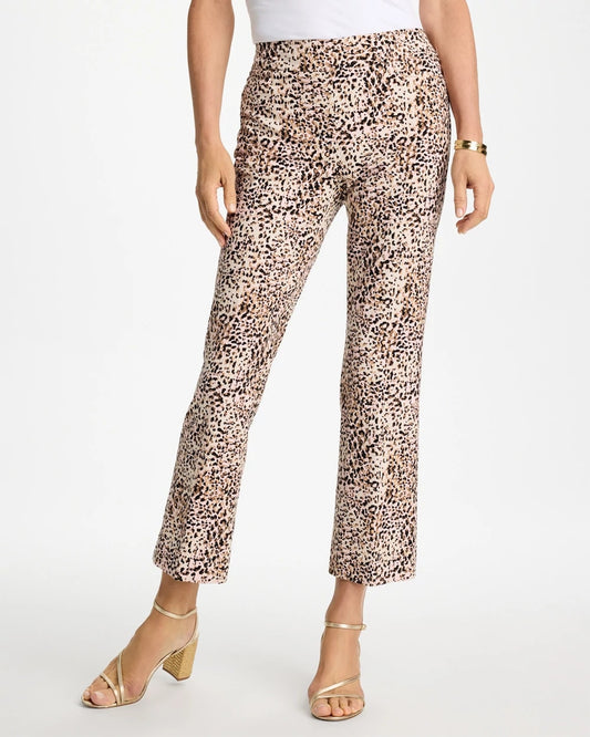 Chico's Essential - Brigitte™ Animal Print Crop Flare Pants Pale Sand