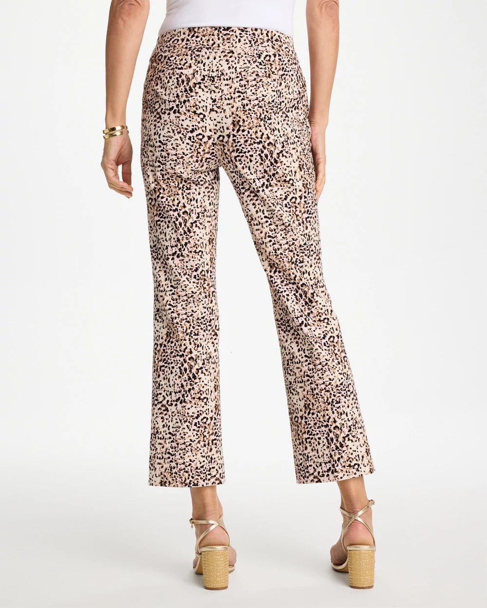 Chico's Essential - Brigitte™ Animal Print Crop Flare Pants Pale Sand
