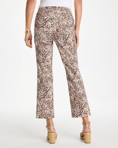 Chico's Essential - Brigitte™ Animal Print Crop Flare Pants Pale Sand