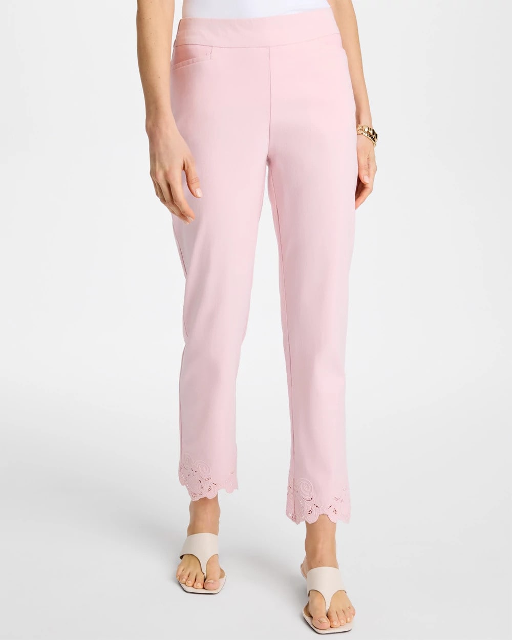 Chico's Special Offer - Embroidered Brigitte™ Slim Crop Pant Sweet Blossom