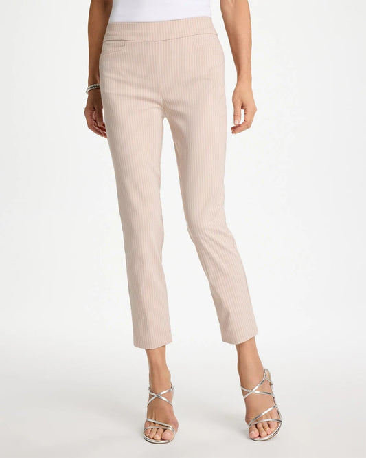 Chico's Top Pick - Brigitte™ Slim Twill Stripe Neutral Crop Neutral