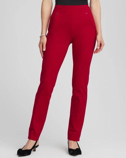Chico's Everyday - Juliet Slim Trim Detail Pants Carmine Red