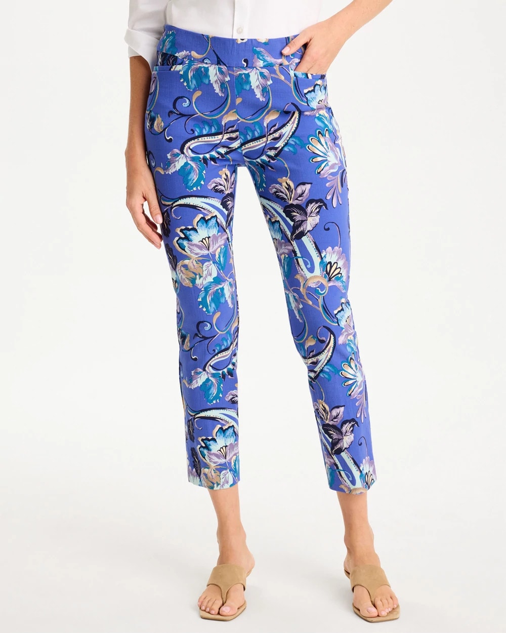 Chico's Top Pick - Brigitte™ Slim Mae Paisley Crop Pant Amparo Blue