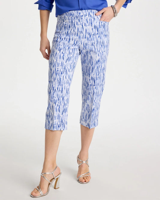 Chico's Best Seller - Brigitte™ Slim Infinite Lines Capri Pants Amparo Blue