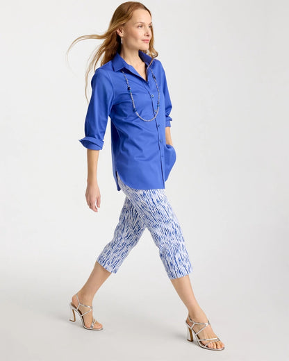 Chico's Best Seller - Brigitte™ Slim Infinite Lines Capri Pants Amparo Blue