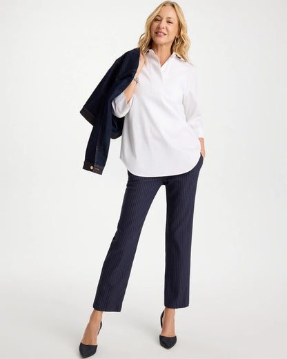 Chico's Trusted - Brigitte™ Straight Pinstripe Cropped Pants Navy