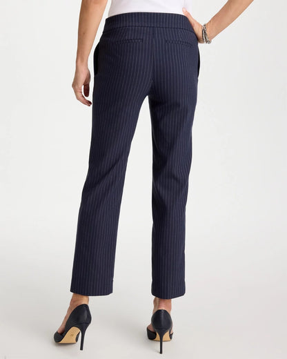 Chico's Trusted - Brigitte™ Straight Pinstripe Cropped Pants Navy