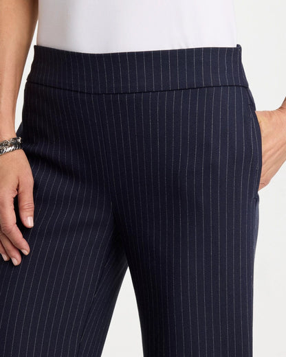 Chico's Trusted - Brigitte™ Straight Pinstripe Cropped Pants Navy