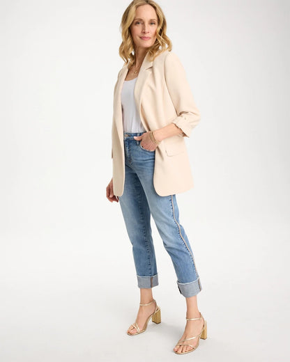 Chico's Essential - Girlfriend Roll Cuff Crop Jeans Allegro Indigo