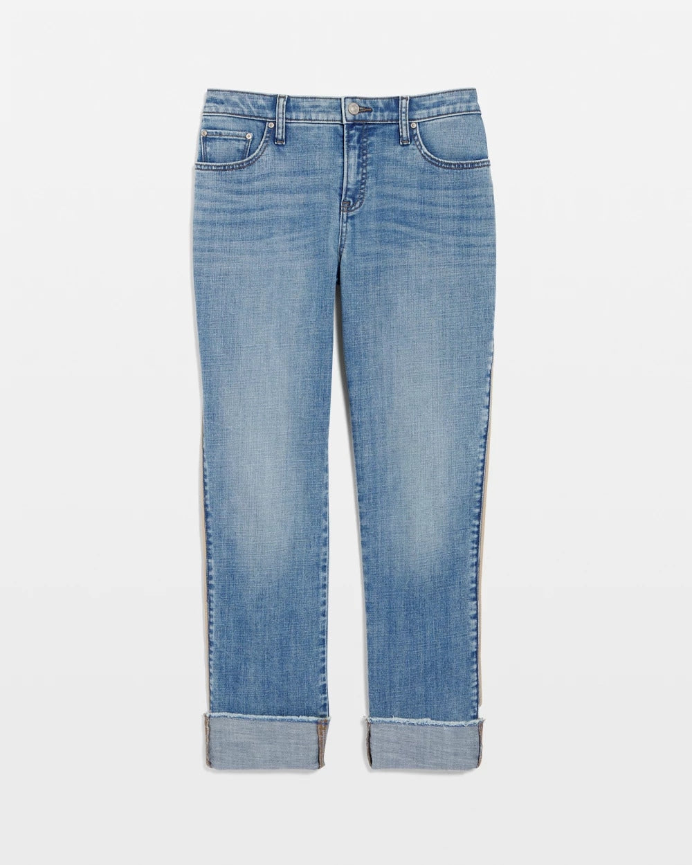 Chico's Essential - Girlfriend Roll Cuff Crop Jeans Allegro Indigo