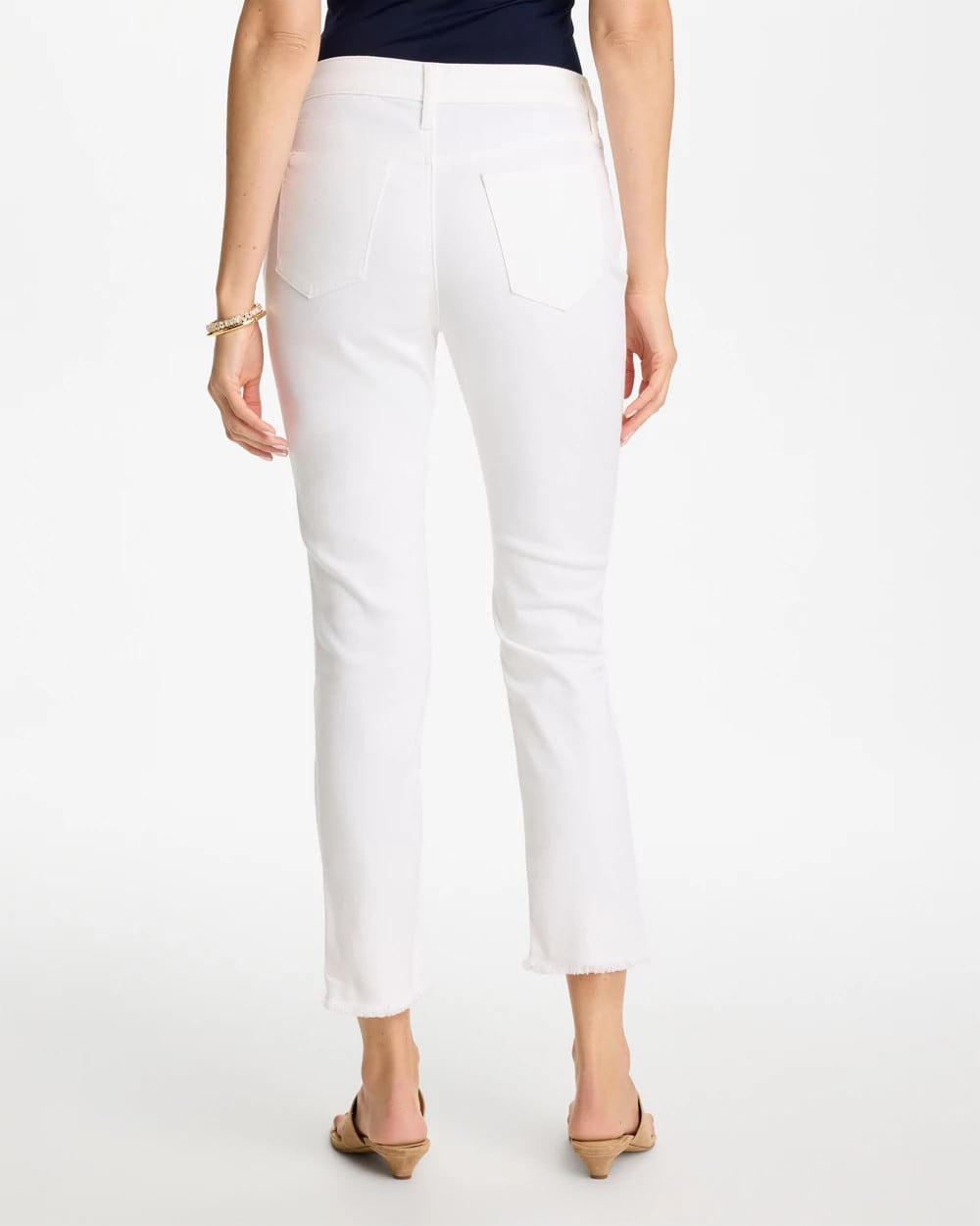 Chico's Best Price - No-Stain Girlfriend Frayed Ankle Jeans Alabaster