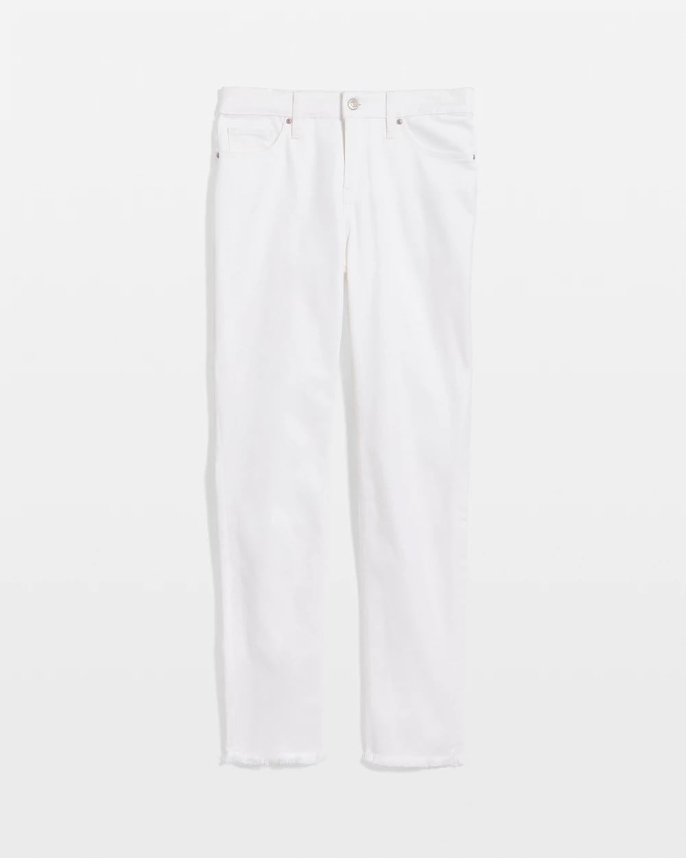 Chico's Best Price - No-Stain Girlfriend Frayed Ankle Jeans Alabaster