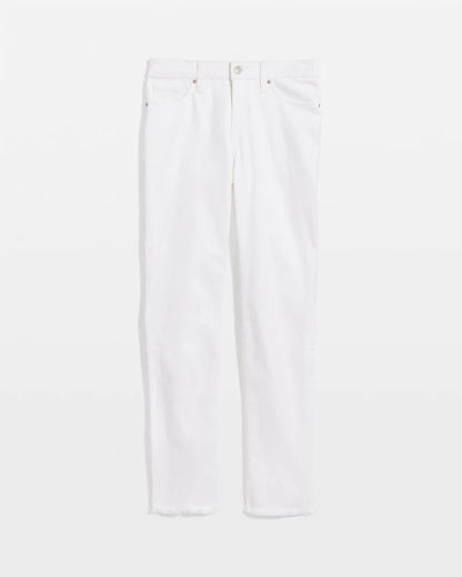 Chico's Best Price - No-Stain Girlfriend Frayed Ankle Jeans Alabaster